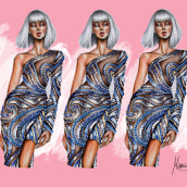 Charbel Zoe Haute Couture. Design, Traditional illustration, Fashion, Painting, Drawing, and Fashion Design project by Marïa Toscano - 09.11.2021