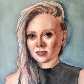 My project in Artistic Portrait with Watercolors course. Un proyecto de Bellas Artes, Pintura, Pintura a la acuarela, Ilustración de retrato y Dibujo de Retrato de Lisa Torkelson - 12.09.2021