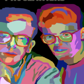 Poster of the Proclaimers. Projekt z dziedziny Trad, c, jna ilustracja i Projektowanie graficzne użytkownika Viltė Jonė Vaisietaitė - 16.09.2021