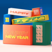 Happy New Year // Typo motion. A Illustration, Motion Graphics, 3D, T, and pograph project by Christophe Zidler - 09.16.2021