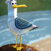 Enrique the Seagull in Character Design: Illustrate an Expressive Creature course. Traditional illustration, Character Design, Drawing, and Digital Illustration project by Juan David Gallego Arango - 09.19.2021
