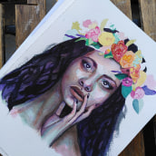 My project in Artistic Portrait with Watercolors course. Un proyecto de Bellas Artes, Pintura, Pintura a la acuarela, Ilustración de retrato y Dibujo de Retrato de Eva Boyer - 25.09.2021