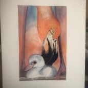 Flamingoes in Watercolour. Pintura projeto de Carolyn Newham - 25.09.2021