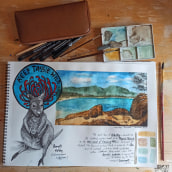 My project in Watercolor Travel Journal course - Coles Bay - Tasmania Ein Projekt aus dem Bereich Traditionelle Illustration, Aquarellmalerei, Architektonische Illustration und Sketchbook von sol_n_art - 29.09.2021