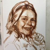 Laura. Artes plásticas, Pintura, Ilustração de retrato, e Pintura a óleo projeto de Roberto Ramudo - 30.09.2021