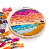 Dramatic Skies Beach Sunset. Embroider project by Jen Smith - 10.05.2021