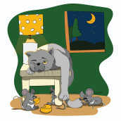 Sleepy cat sticker Ein Projekt aus dem Bereich Traditionelle Illustration und Marketing für Facebook von Mirjana Milovanovic - 06.10.2021