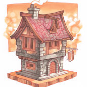 Little House (Markers). Ilustração tradicional, e Mangá projeto de Caio Yo - 15.10.2021