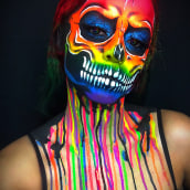 Rainbow 🌈 skull 💀 . Un proyecto de Diseño de personajes, Bellas Artes y Pintura de Carolina Escalante - 26.10.2020