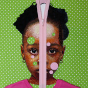 Unzipped- Hand embroidered Portrait. Projekt z dziedziny  Sztuki piękne, Multimedia i  Haft użytkownika Nneka Jones - 18.10.2021