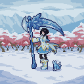 Aysis, The Ice Queen. Character Design, Video Games, Pixel Art, and Game Design project by seto - 10.20.2021