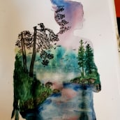 My project in Double Exposure Watercolor: Painting Nature course. Un progetto di Illustrazione tradizionale, Pittura ad acquerello, Disegno realistico e Illustrazione naturalistica di Julia Zi - 20.10.2021