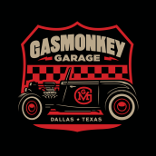 Gasmonkey Garage. Design e Ilustração tradicional projeto de Clark Orr - 28.10.2021