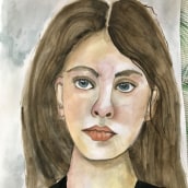My project in Watercolor Portrait from a Photo course. Illustration, Watercolor Painting, Portrait Illustration, and Portrait Drawing project by Bianca Velder - 10.31.2021