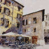 Paesaggio urbano. Painting, Street Art, Drawing, and Watercolor Painting project by Roberto Zangarelli - 11.01.2021