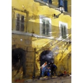 Atmosfera nel paesaggio urbano. L, scape Architecture, Painting, Drawing, and Watercolor Painting project by Roberto Zangarelli - 11.01.2021