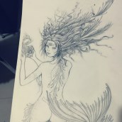 Sirena. Un proyecto de Ilustración tradicional y Diseño de personajes de Natalia Salazar Hernández - 06.11.2021