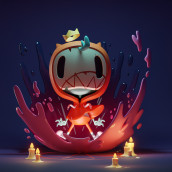 Little Possessed Dude (collab with Jetpacks & Rollerskates). Traditional illustration, 3D, and 3D Character Design project by Mohamed Chahin - 11.01.2021