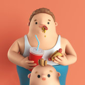 Its all about nutrition. Um projeto de Ilustração, 3D, Design de personagens e Culinária de YIPPIEHEY - 24.11.2021
