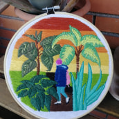 My project in Introduction to Botanical Embroidery course. Un proyecto de Bordado e Ilustración textil de Constança Lopes - 26.11.2021