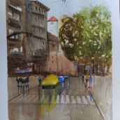 Mi Proyecto del curso: Paisajes urbanos en acuarela. Fine Arts, Watercolor Painting, and Architectural Illustration project by Teresa - 11.28.2021