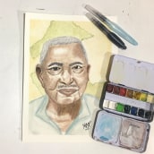 Mi Proyecto del curso: Cuaderno de retratos en acuarela. Painting, Watercolor Painting, Portrait Illustration, Portrait Drawing, and Sketchbook project by Meilyn Mong - 03.11.2021