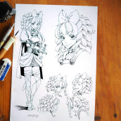My project in The Art of Manga: Drawing Unique Characters course. Un proyecto de Diseño de personajes, Dibujo a lápiz, Dibujo, Ilustración con tinta y Manga de Natalia Batista - 02.12.2021
