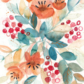 My project in Artistic Floral Watercolor: Connect with Nature course. Un proyecto de Ilustración tradicional, Pintura, Pintura a la acuarela e Ilustración botánica de msvikol - 05.12.2021