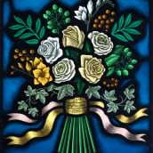 Wedding Bouquet Stained Glass Window. Projekt z dziedziny Dekoracja wnętrz użytkownika Flora Jamieson - 07.12.2021