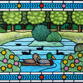 Park Life Stained Glass Window. Interior Decoration project by Flora Jamieson - 12.07.2021