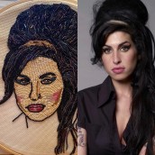 Amy Winehouse - Retrato en Pedreria- . Design, Moda, e Bordado projeto de Addy Maldonado - 13.01.2022