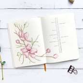 My project in Floral Drawings to Illustrate your Bullet Journal course. Un progetto di Lettering, Disegno, Illustrazione botanica, H, lettering, Management e produttività di A Journal by Annie - 11.02.2022