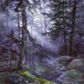 "Misty Forest". Traditional illustration, and Watercolor Painting project by Katarzyna Kmiecik - 08.05.2019