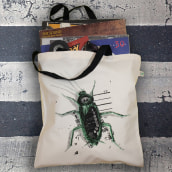 Blattodea - tote bag. Un proyecto de Serigrafía y Diseño textil de Grzegorz Baczak - 04.10.2021