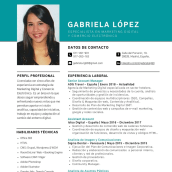 Currículum Gabriela López García. Digital Marketing project by Gabriela López García - 02.18.2022