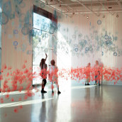 Pink Field, Blue Fog. Installations, Embroider, Sewing, and Fiber Arts project by amandamccavour - 02.18.2022