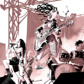 Rock n roll girls. Traditional illustration project by Josep Giró - 02.22.2022