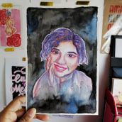 Mi Proyecto del curso: Retrato artístico en acuarela. Un proyecto de Bellas Artes, Pintura, Pintura a la acuarela, Ilustración de retrato y Dibujo de Retrato de Chelsy Enriquez - 25.02.2022