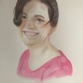 My project in Watercolor Portrait from a Photo course. Ilustração tradicional, Pintura em aquarela, Ilustração de retrato, e Desenho de retrato projeto de Clarissa - 01.03.2022