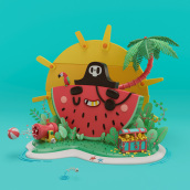 Pirate Summer. Un proyecto de Ilustración tradicional, 3D y Diseño de personajes de Juan Rueda - 04.03.2022