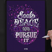 "Seek Peace and Pursue It" Lettering. T, pograph, Lettering, Digital Lettering, T, pograph, and Design project by Nico Ng - 03.07.2022