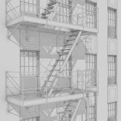 Escalera de incendios. 3-D-Modellierung project by Alejandro Soriano - 15.03.2022