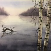 My project for course: Atmospheric Landscapes in Watercolor  Ein Projekt aus dem Bereich Bildende Künste, Malerei und Aquarellmalerei von Maria Maksakova - 19.03.2022