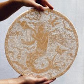 Lastre per tavolo a mosaico, legate al mondo sottomarino. Ilustração tradicional, e Cerâmica projeto de Clara Holt - 29.03.2022