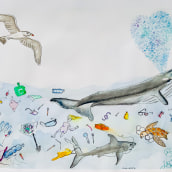 Mein Kursprojekt: Techniken der naturalistischen Illustration: Wale in Aquarell. Un proyecto de Ilustración tradicional, Diseño de carteles, Ilustración digital y Manga de Christian Gutknecht - 20.04.2022