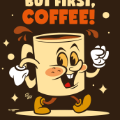 But first, Coffee! Antes y Después . Traditional illustration, Pencil Drawing, and Digital Drawing project by Ed Vill - 05.12.2022