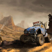 The Wasteland, my project for course: Creating and Painting Fantasy Scenarios in Photoshop . Traditional illustration, Drawing, Digital Illustration, Concept Art, and Digital Painting project by Viktor Sjöberg - 05.18.2022