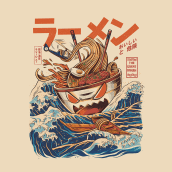 Great Ramen off Kanagawa. Un proyecto de Ilustración tradicional y Diseño de vestuario de Ilustrata - 11.08.2017