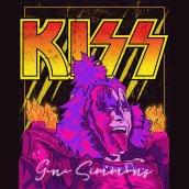 Kiss "Gene Simmons" uno de mis grupos musicales favoritos. Mi instagram @ianfari99. Un proyecto de Diseño, Ilustración tradicional e Ilustración vectorial de Adrián Salguero - 16.06.2022