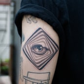 OP ART EYE TATTOO. Illustration, Graphic Design, and Tattoo Design project by Alan Shepard - 05.21.2022